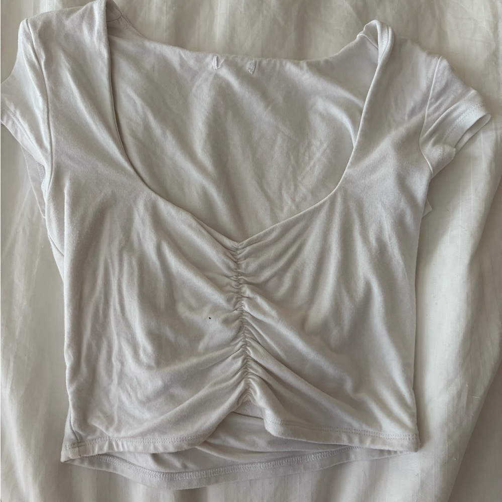 Garage White Ruched Women's Top